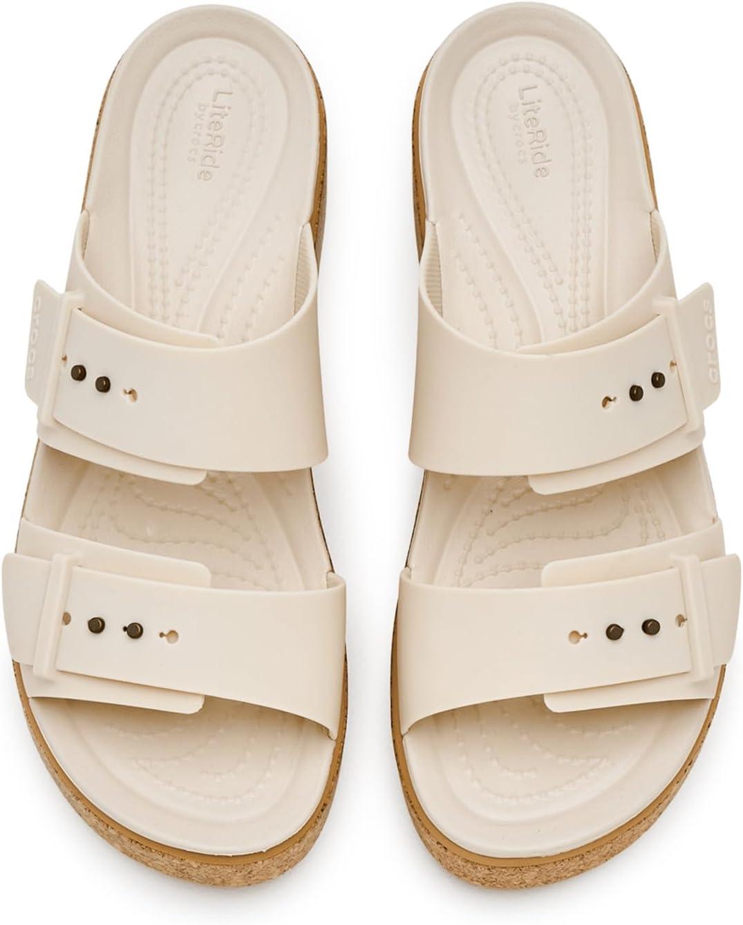 image:imageCrocs Womens Brooklyn Cork Buckle SandalsFrappe