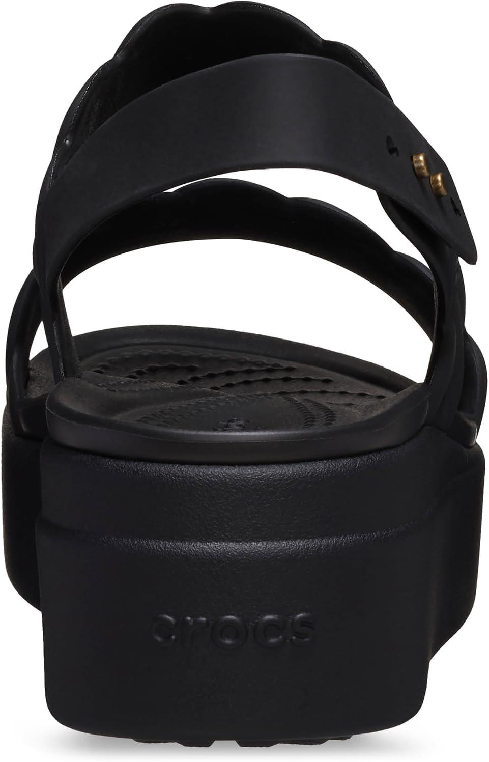 image:imageCrocs Womens Brooklyn Woven Low Wedge SandalsBlack Woven