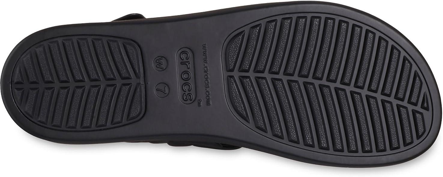 image:imageCrocs Womens Brooklyn Woven Low Wedge SandalsBlack Woven