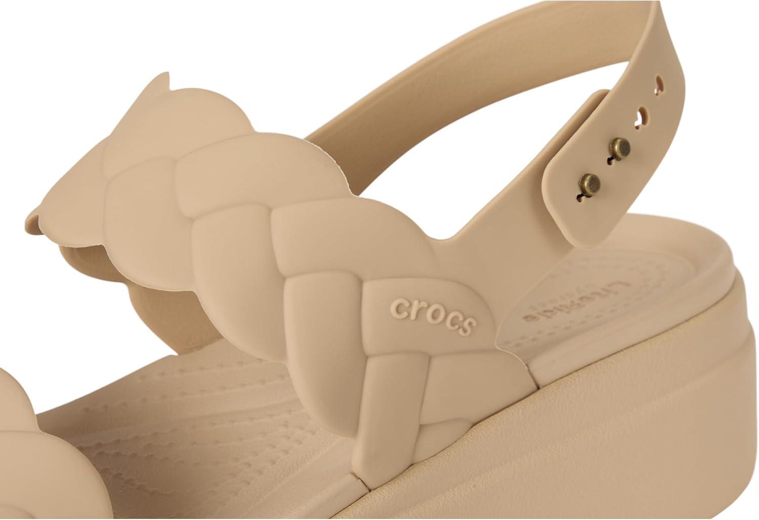 image:imageCrocs Womens Brooklyn Woven Low Wedge SandalsChai