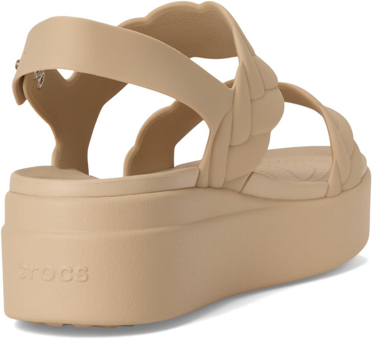 image:imageCrocs Womens Brooklyn Woven Low Wedge SandalsChai