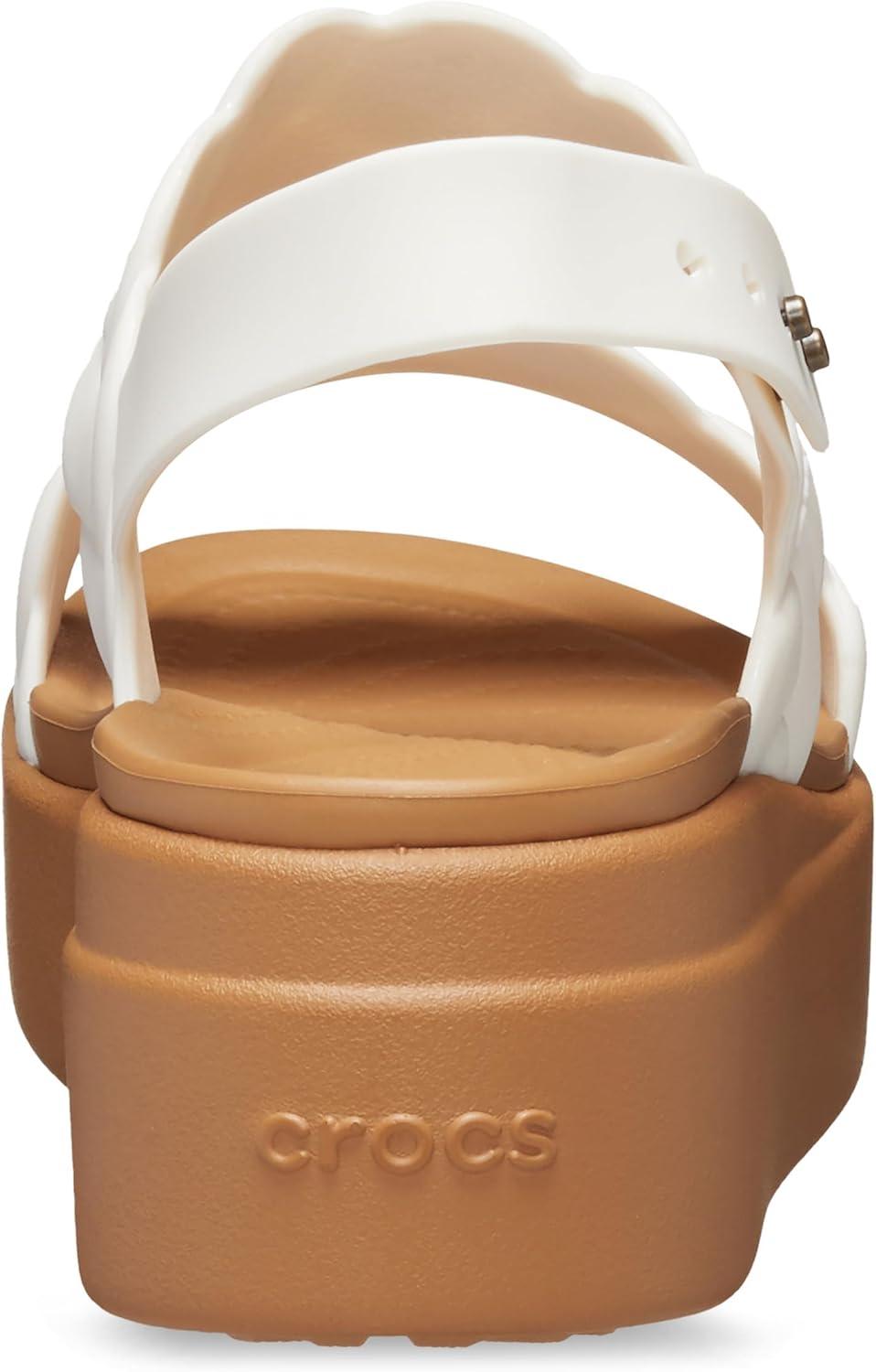 image:imageCrocs Womens Brooklyn Woven Low Wedge SandalsChalk Woven