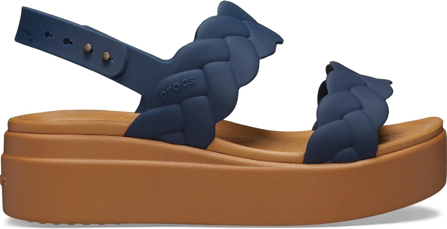 image:imageCrocs Womens Brooklyn Woven Low Wedge SandalsNavy Woven