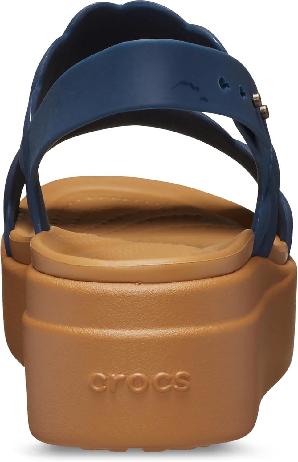 image:imageCrocs Womens Brooklyn Woven Low Wedge SandalsNavy Woven