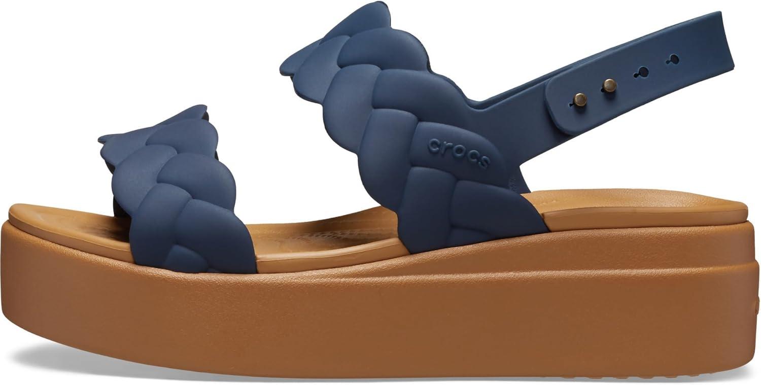 image:imageCrocs Womens Brooklyn Woven Low Wedge SandalsNavy Woven
