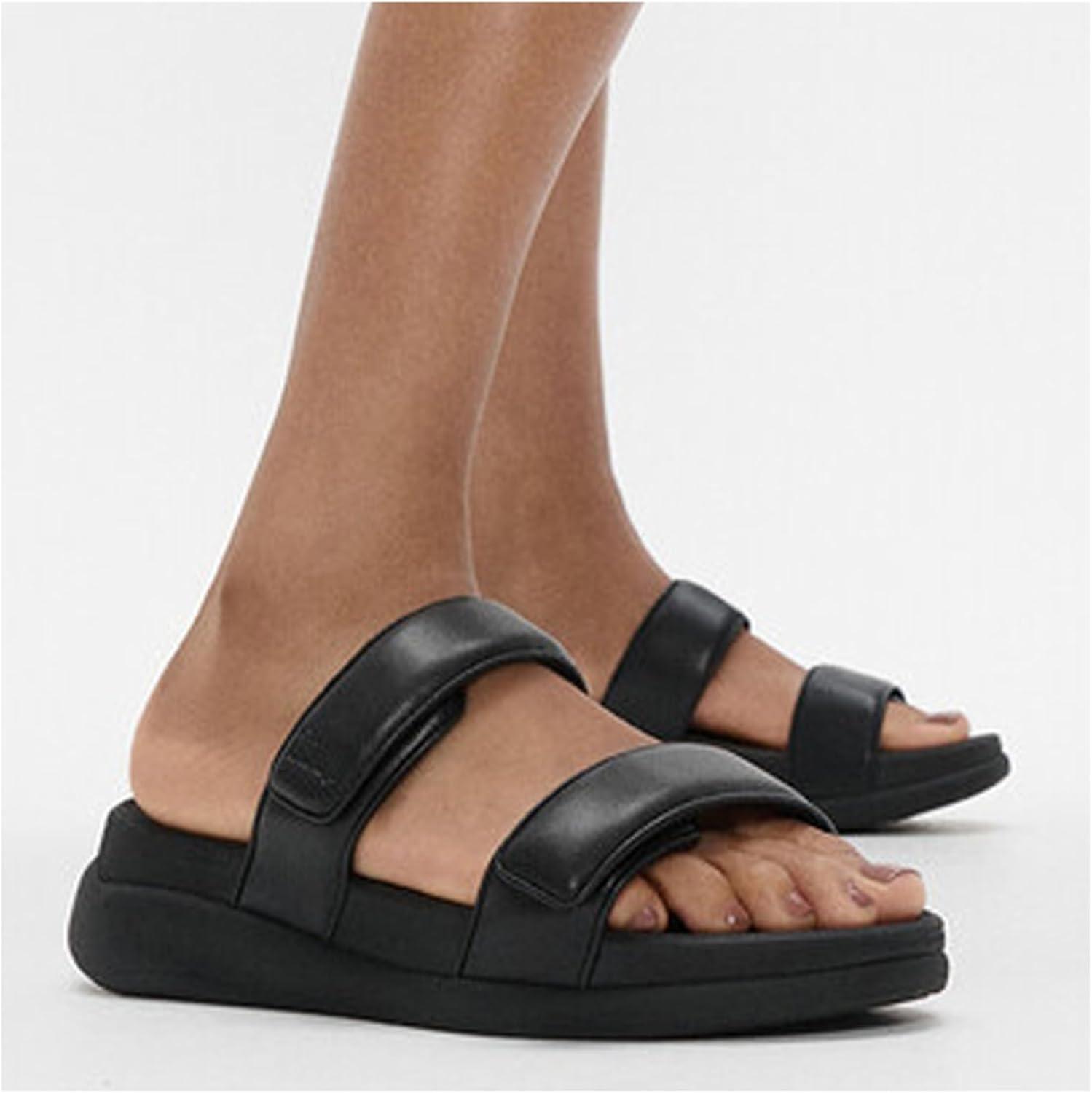 image:imageFitFlop Womens FMODE GO Adjustable TwoBar Slide SandalBlack