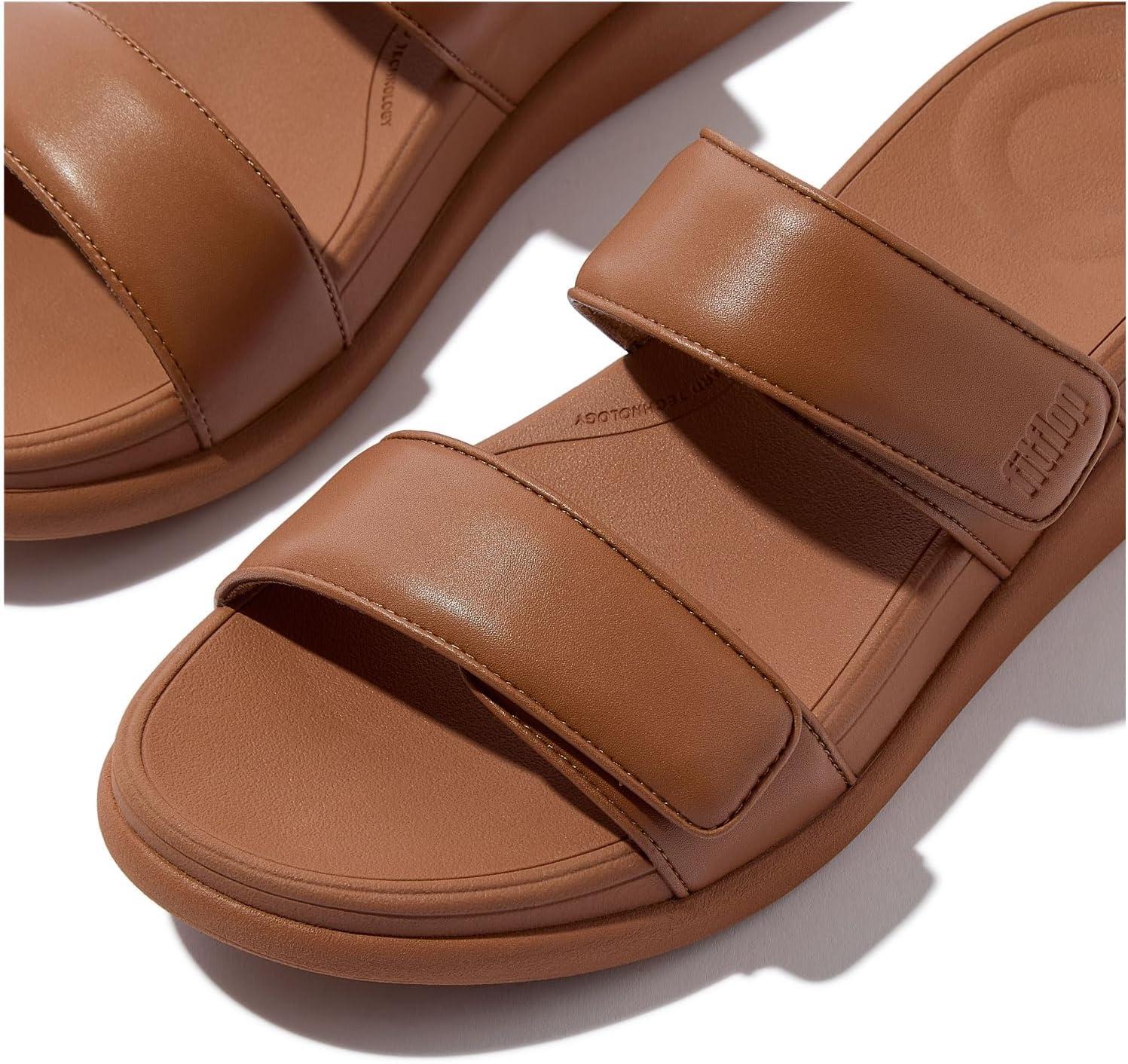 image:imageFitFlop Womens FMODE GO Adjustable TwoBar Slide SandalDeep Tan