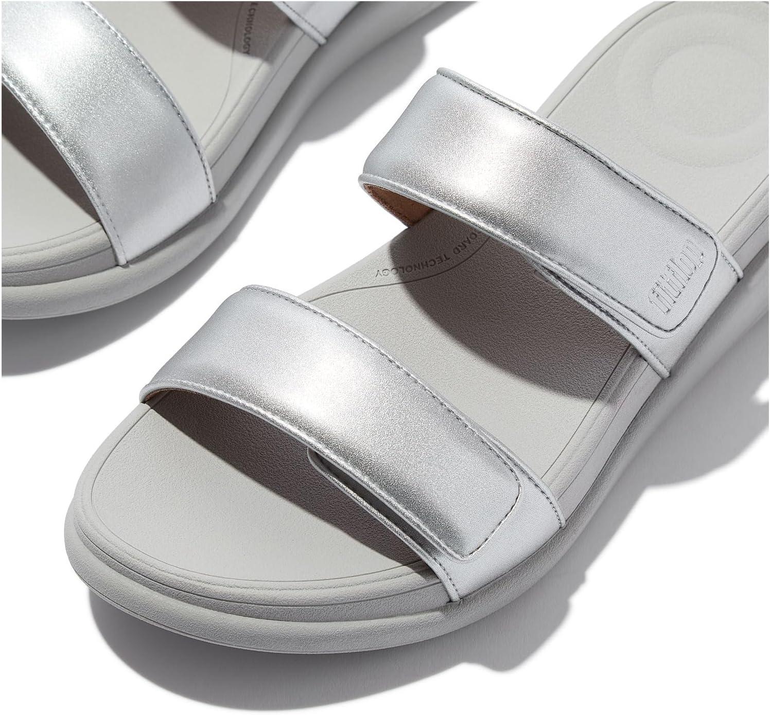 image:imageFitFlop Womens FMODE GO Adjustable TwoBar Slide SandalSilver