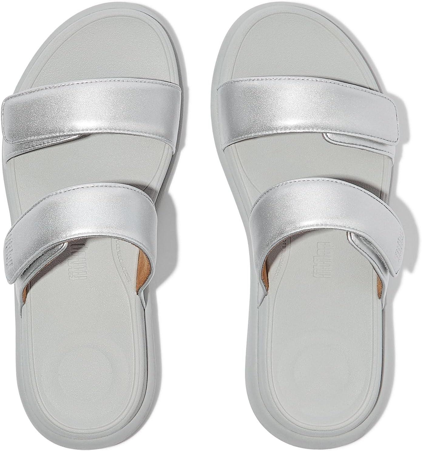image:imageFitFlop Womens FMODE GO Adjustable TwoBar Slide SandalSilver