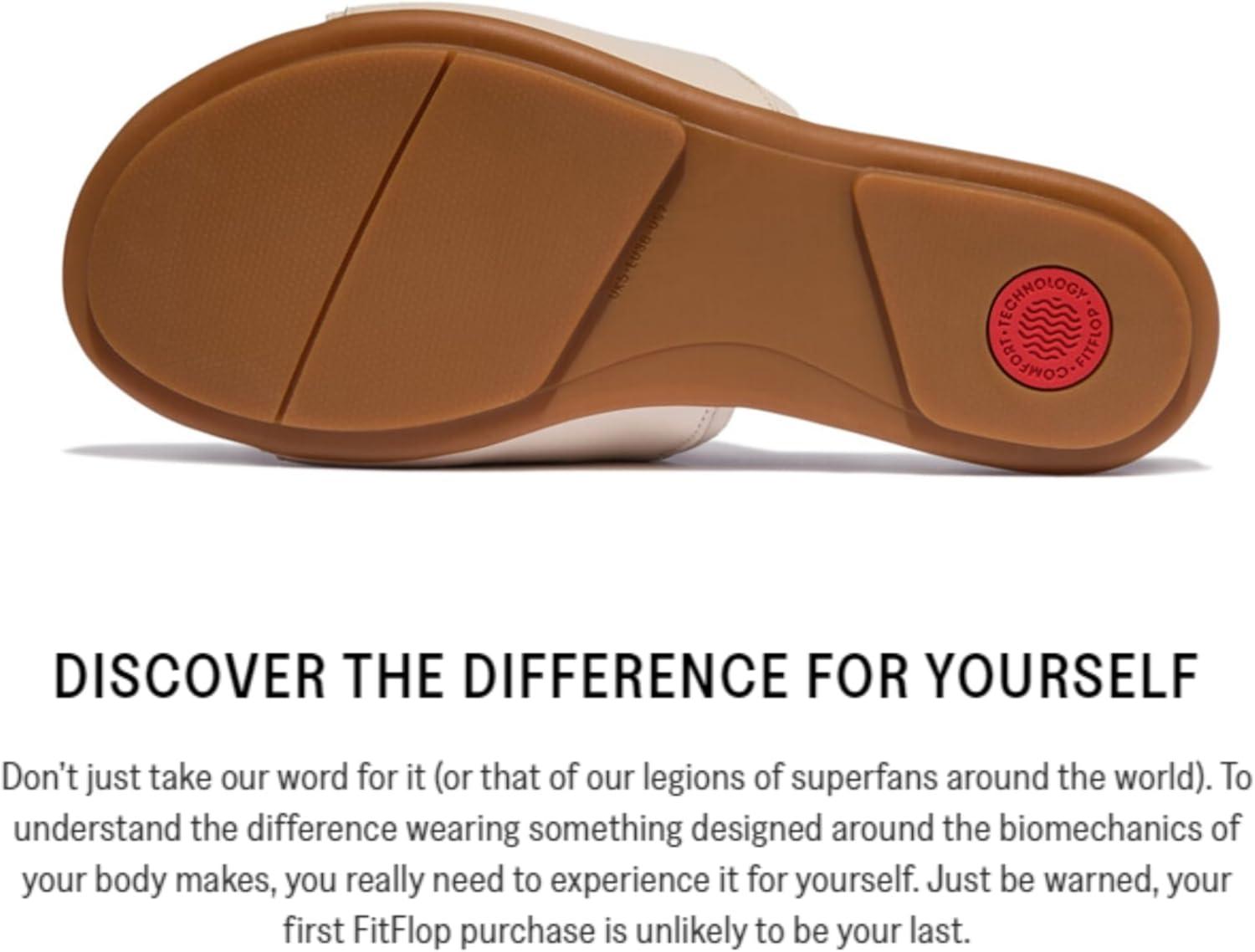 image:imageFitFlop Womens Gracie SoftTwist Leather Slides Wedge SandalParis Beige