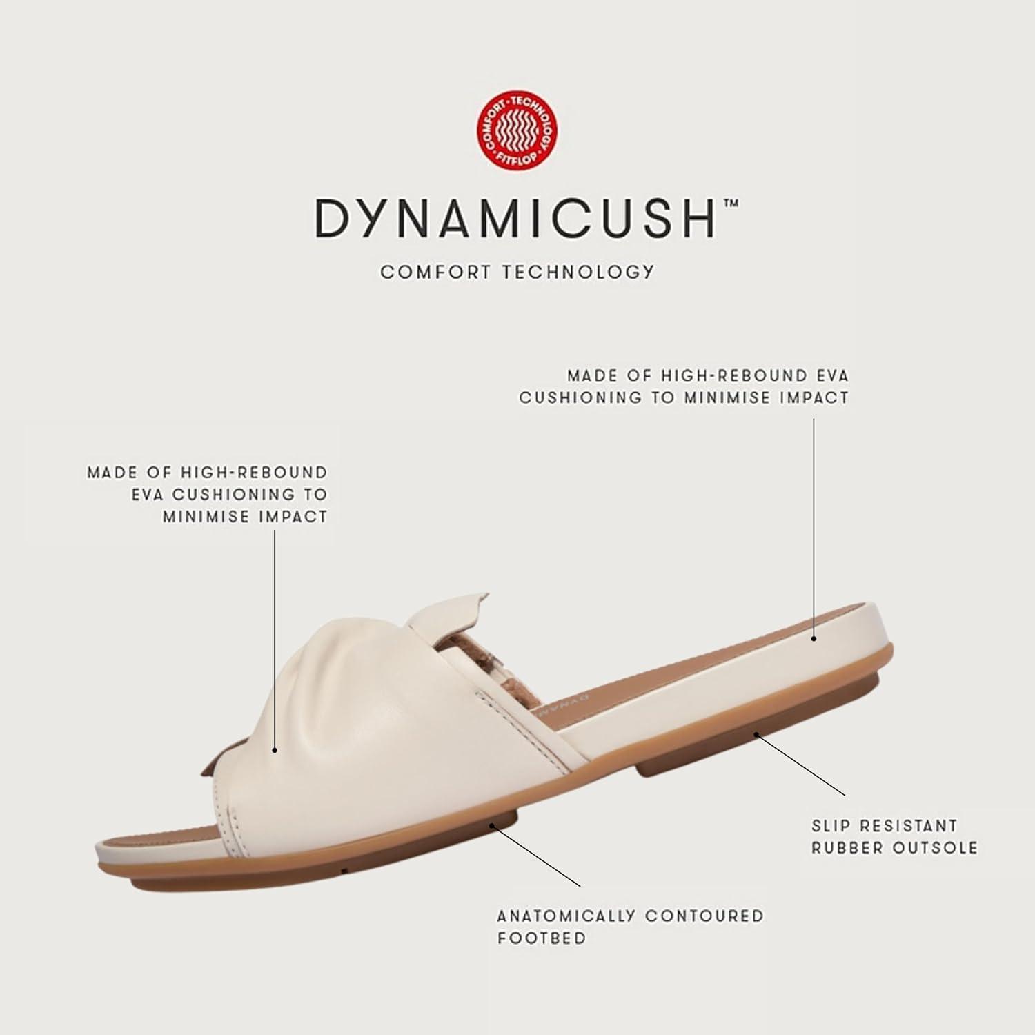 image:imageFitFlop Womens Gracie SoftTwist Leather Slides Wedge SandalParis Beige