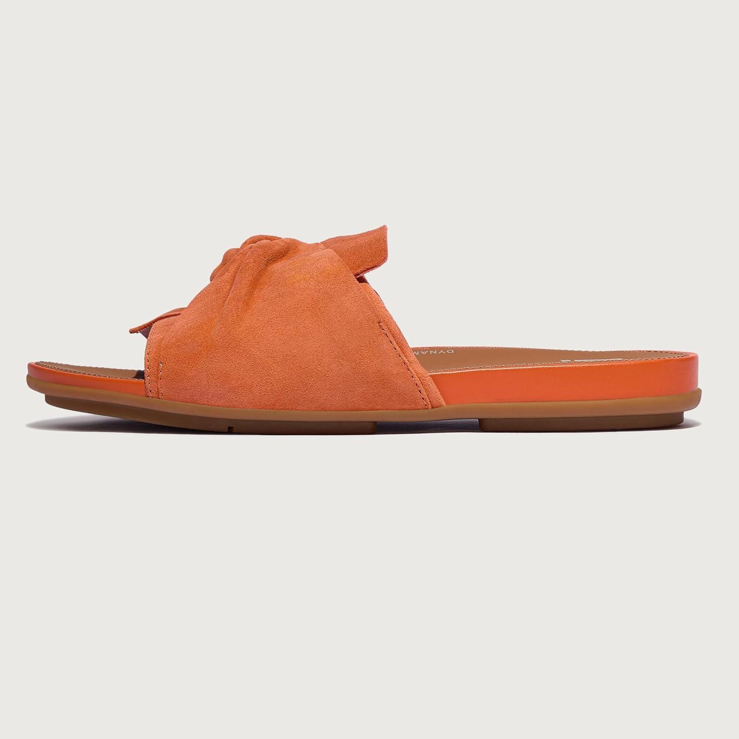 image:imageFitFlop Womens Gracie SoftTwist Leather Slides Wedge SandalSatsuma