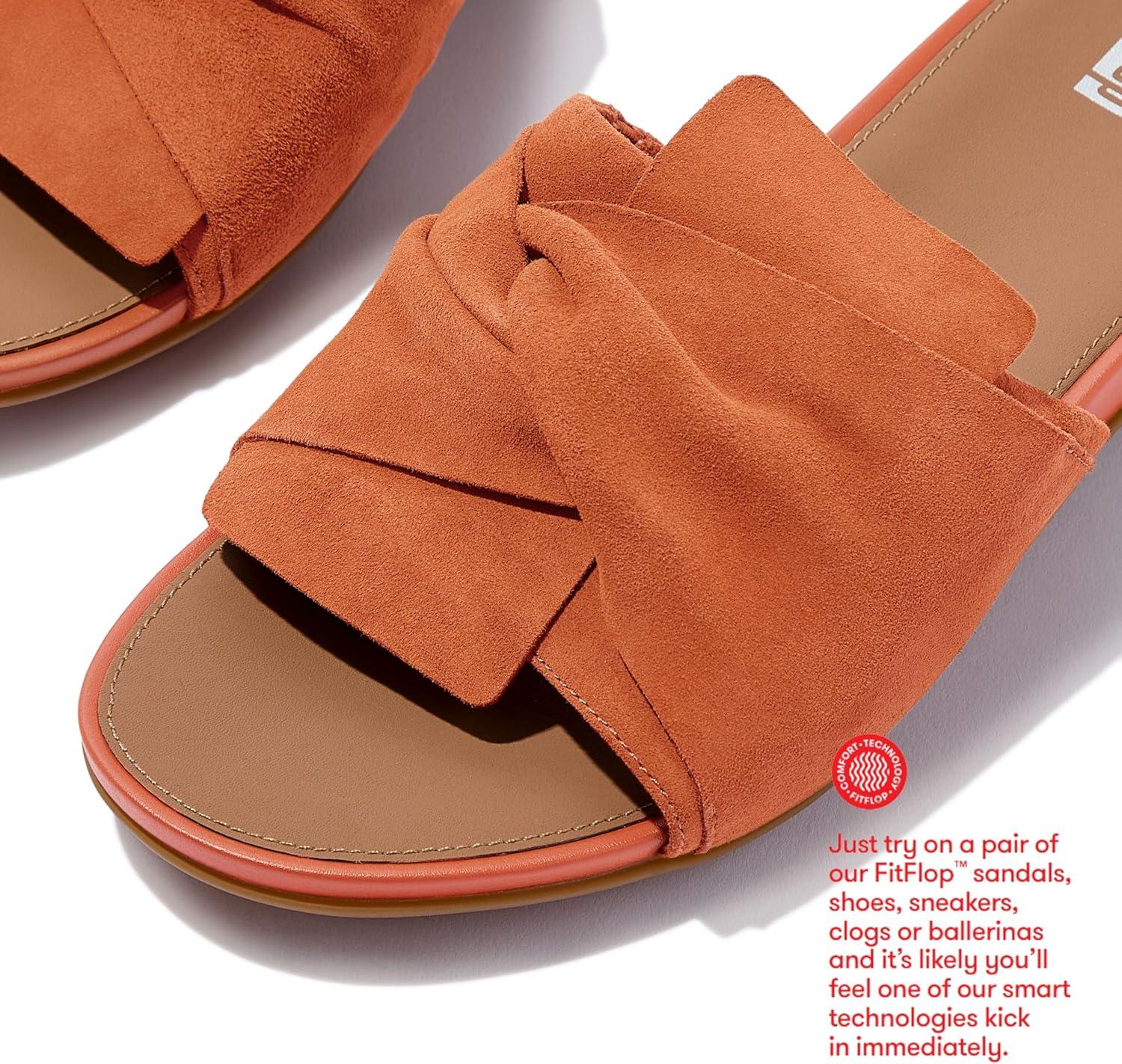 image:imageFitFlop Womens Gracie SoftTwist Leather Slides Wedge SandalSatsuma