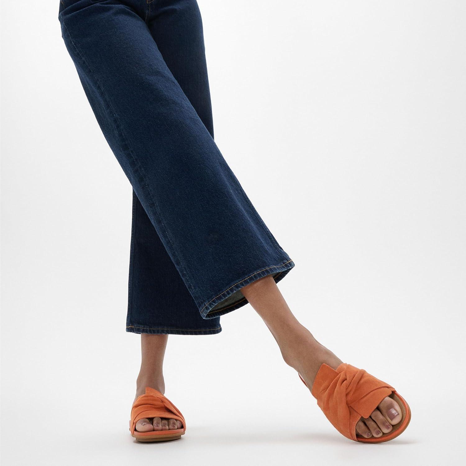 image:imageFitFlop Womens Gracie SoftTwist Leather Slides Wedge SandalSatsuma
