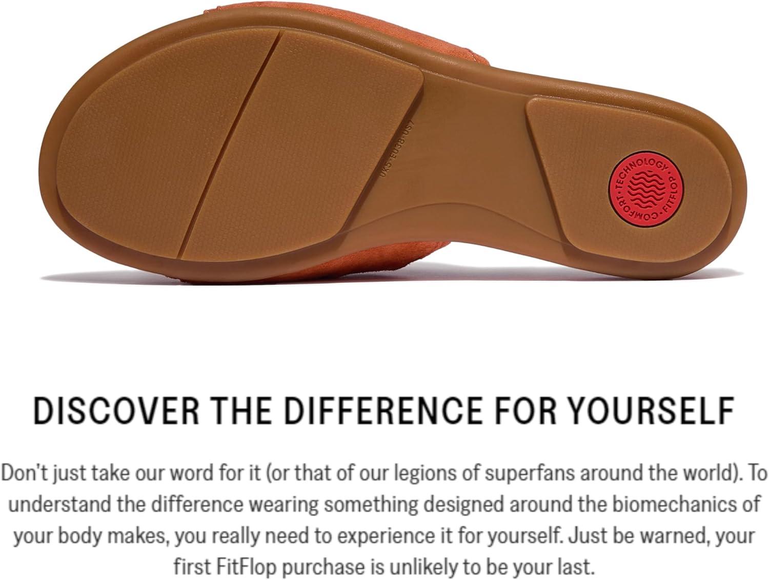 image:imageFitFlop Womens Gracie SoftTwist Leather Slides Wedge SandalSatsuma