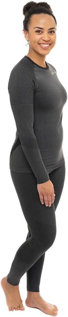 image:imageHot Chillys Womens 3D Knit Crew Midweight Body Fit Base LayerBlack
