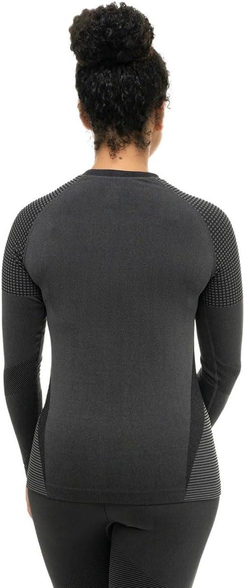 image:imageHot Chillys Womens 3D Knit Crew Midweight Body Fit Base LayerBlack