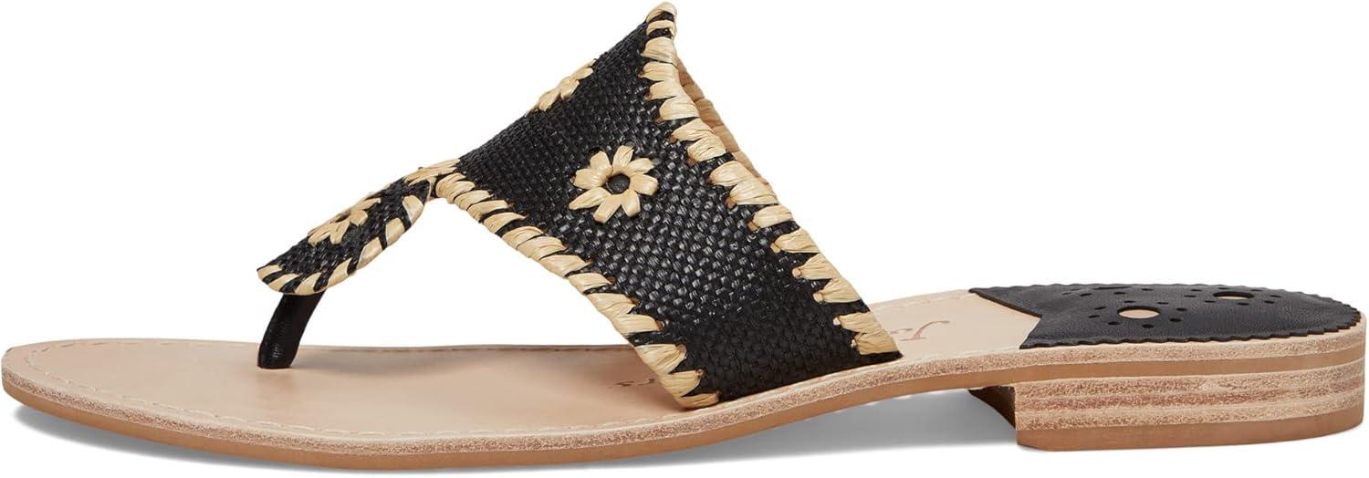 image:imageJack Rogers womens Jacks Flat SandalBlackNatural Rattan