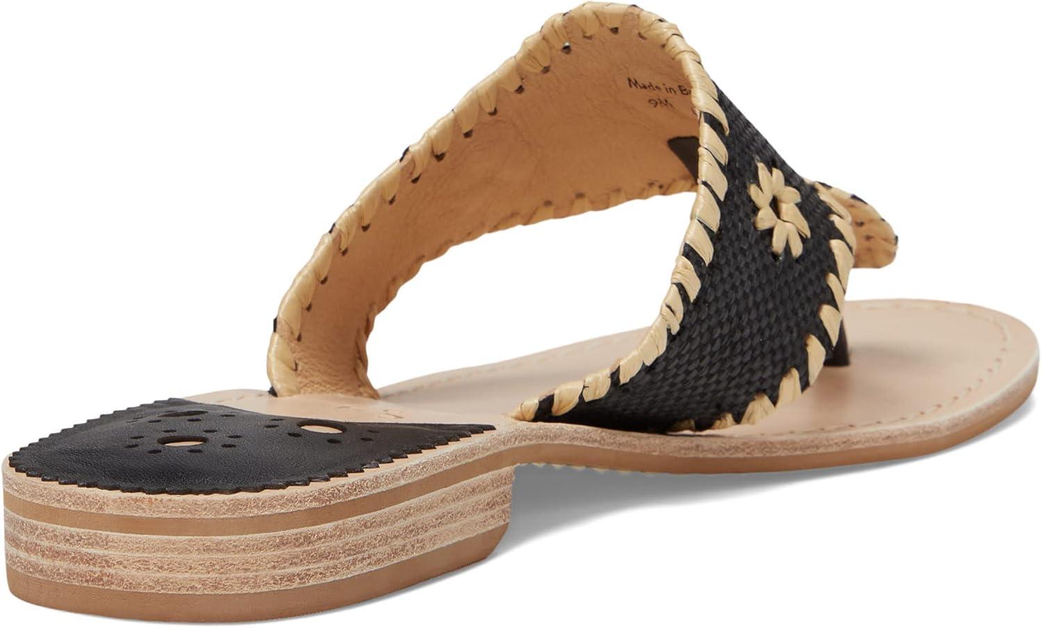 image:imageJack Rogers womens Jacks Flat SandalBlackNatural Rattan