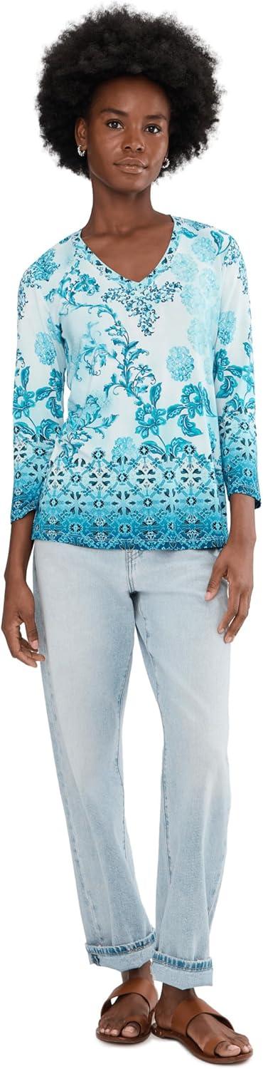 image:imageJohnny was Womens The Janie Favorite 34 Sleeve VNeck Tee VittoriVittoria Scarf
