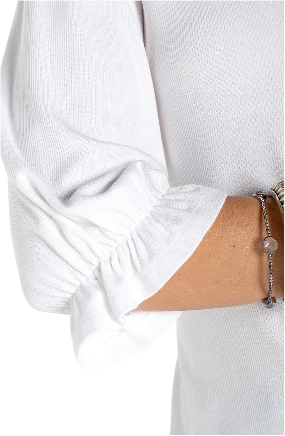 image:imageLiverpool Womens Elbow Sleeve Notch Knit TeeCream