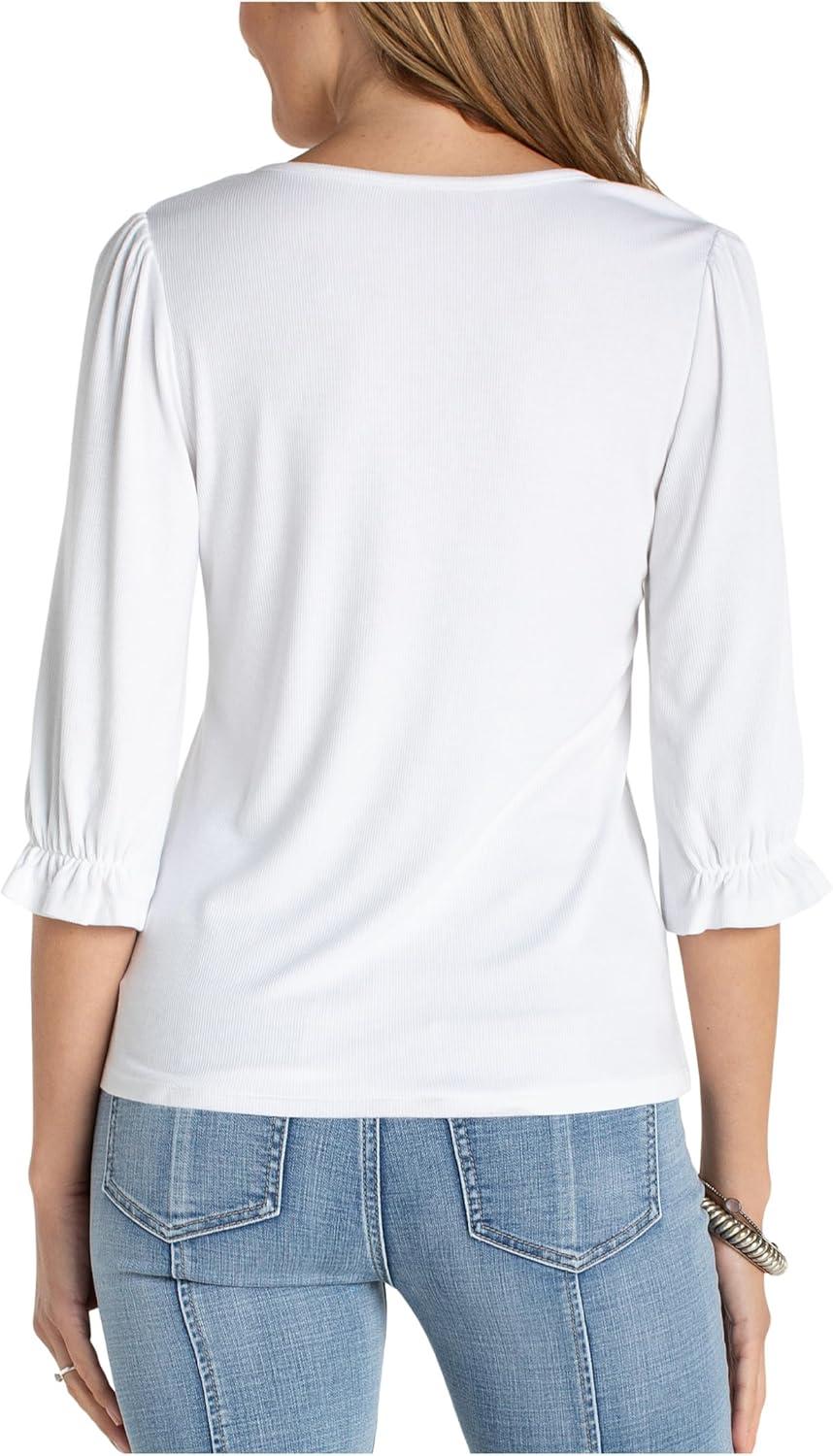 image:imageLiverpool Womens Elbow Sleeve Notch Knit TeeCream