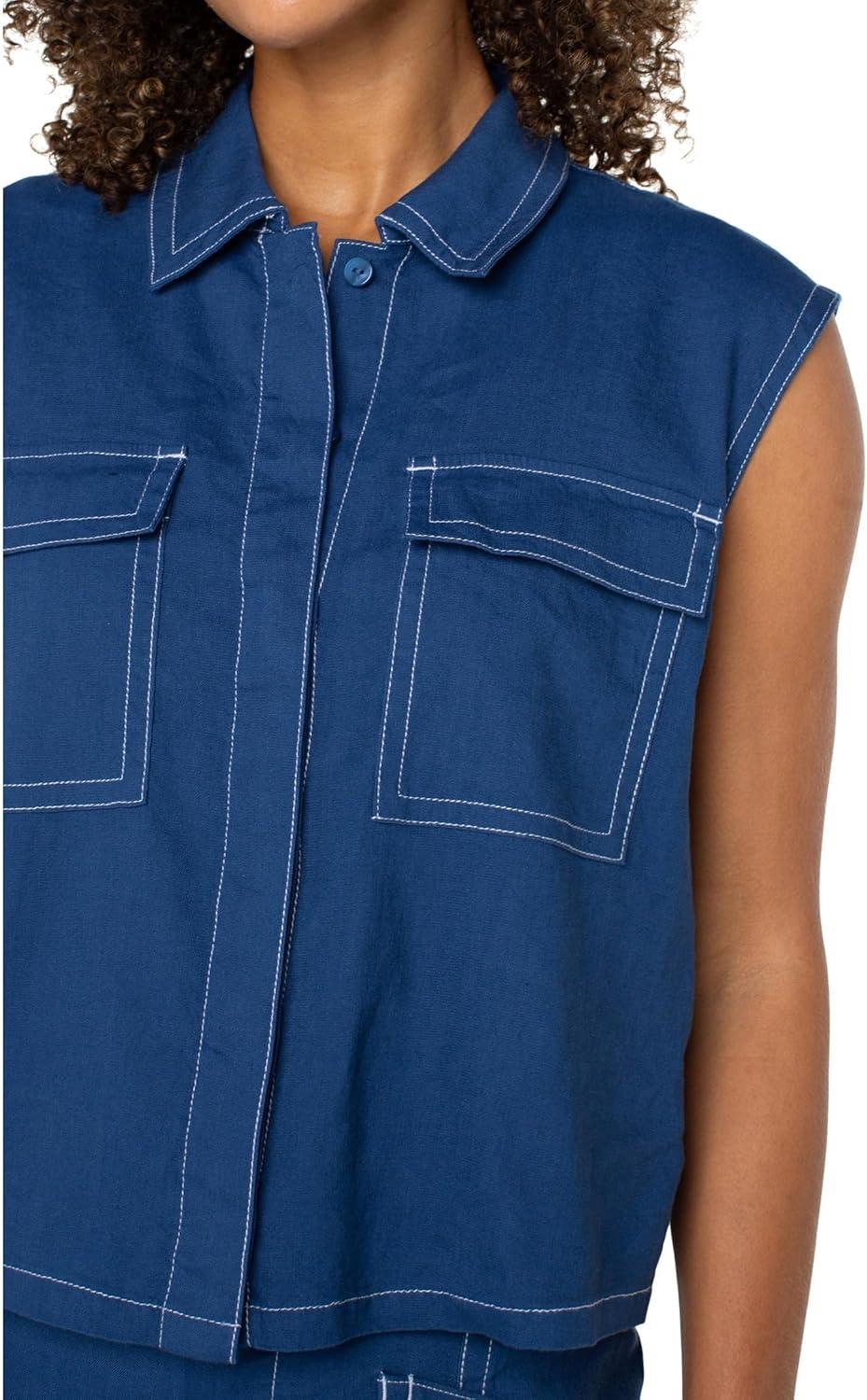 image:imageLiverpool Womens Sleeveless Cargo ShirtGoddess Blue