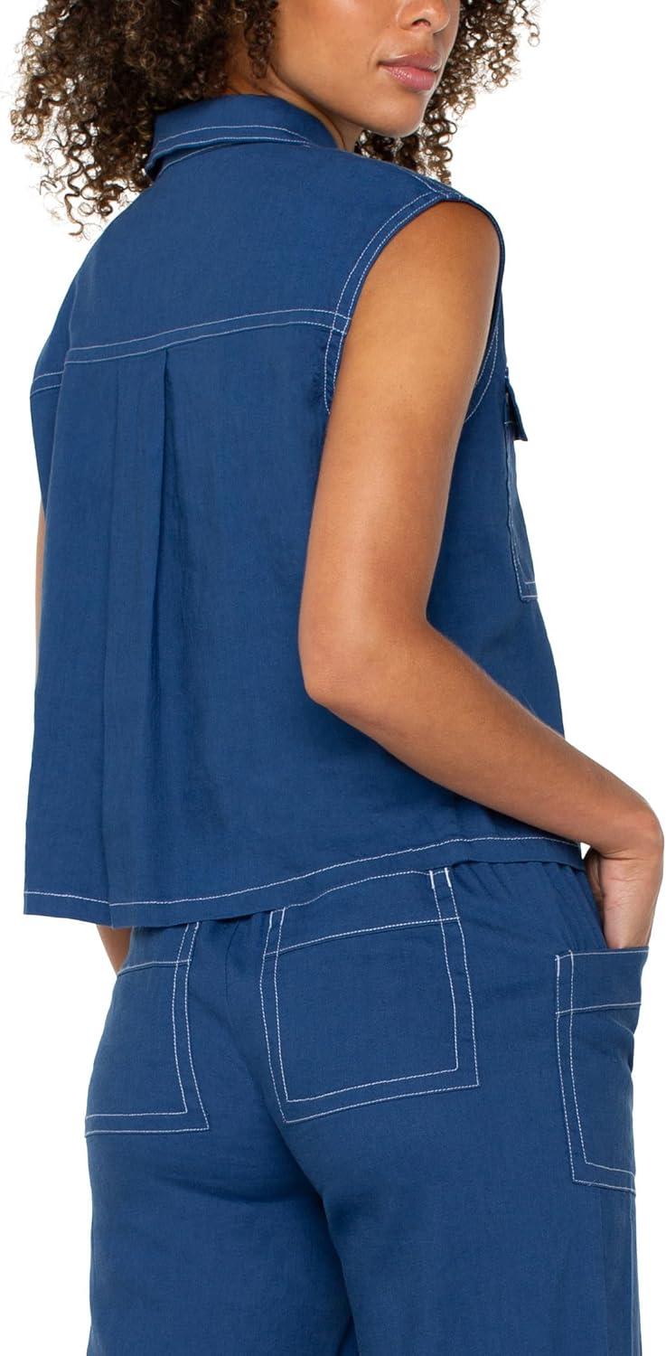 image:imageLiverpool Womens Sleeveless Cargo ShirtGoddess Blue