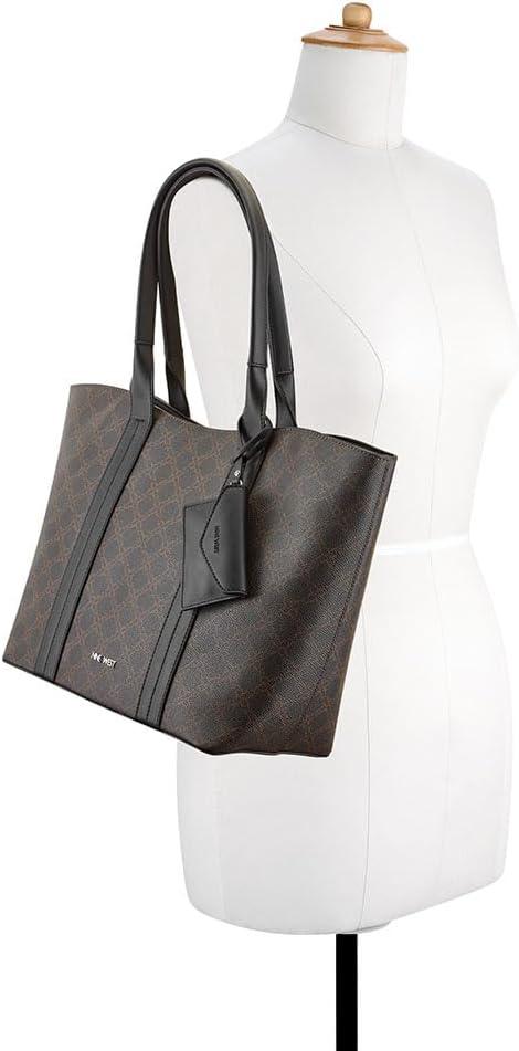 image:imageNine West womens Kyndall Trap ToteBrown LogoBlack