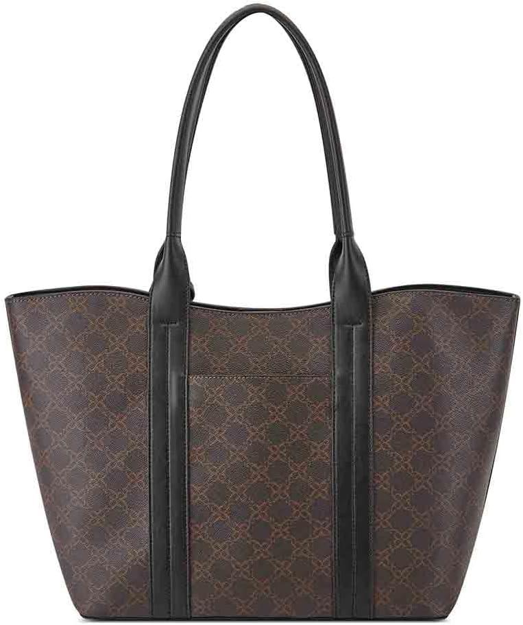 image:imageNine West womens Kyndall Trap ToteBrown LogoBlack