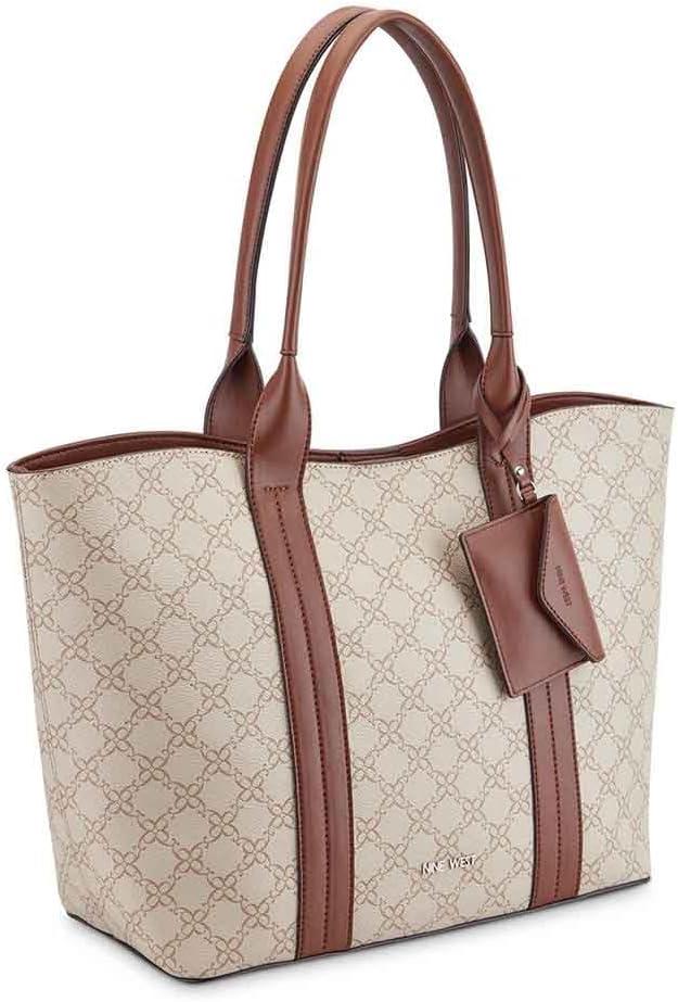 image:imageNine West womens Kyndall Trap ToteMushroom Logo Mahogany