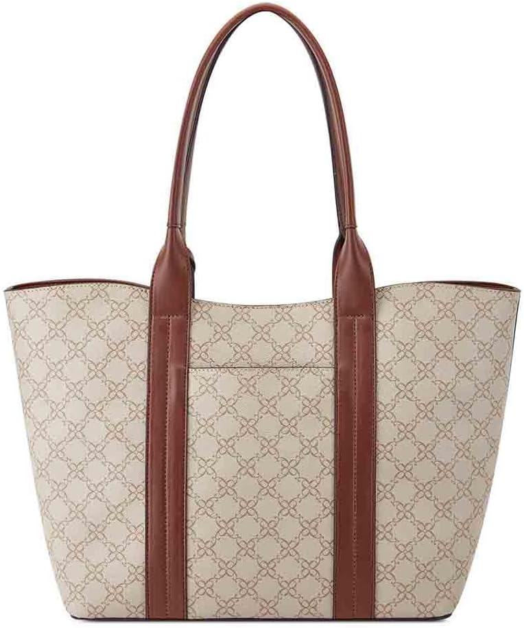 image:imageNine West womens Kyndall Trap ToteMushroom Logo Mahogany