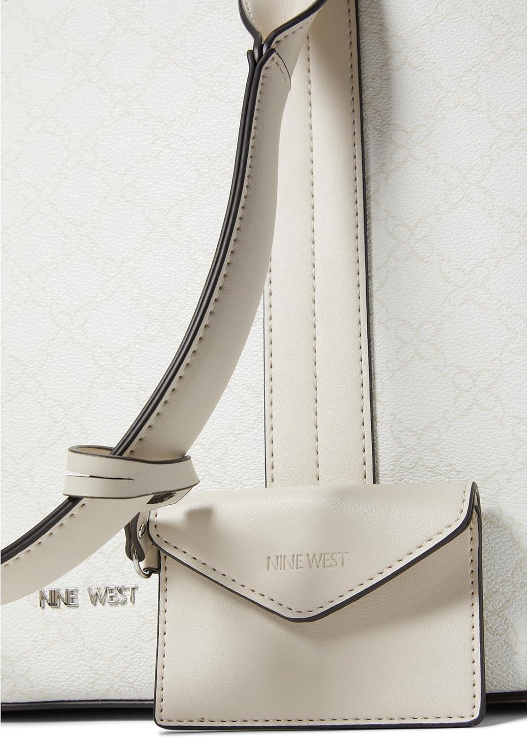 image:imageNine West womens Kyndall Trap ToteWhite Logo
