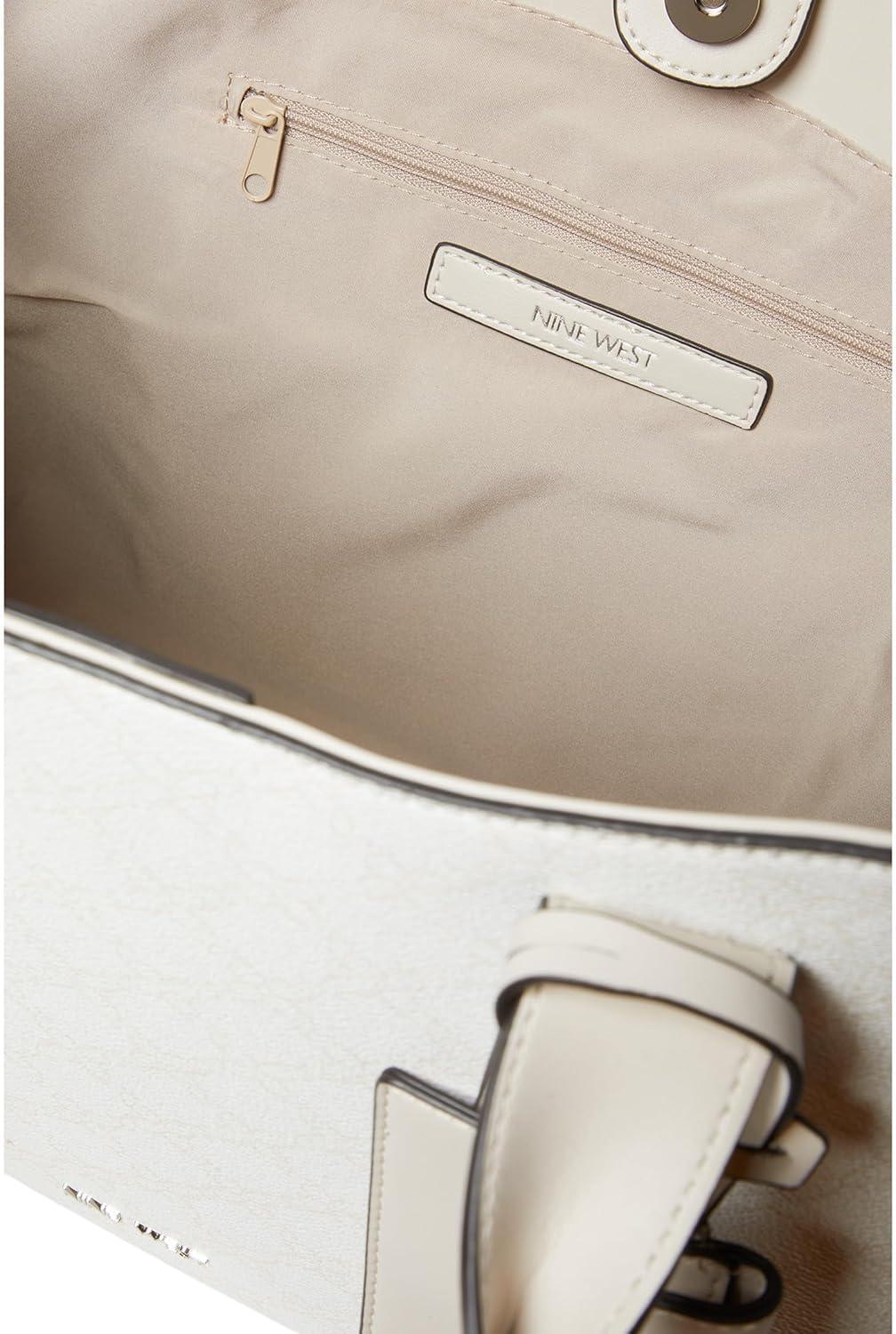 image:imageNine West womens Kyndall Trap ToteWhite Logo