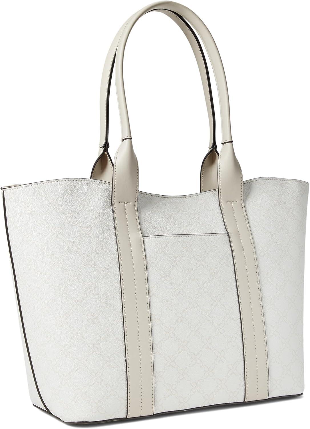 image:imageNine West womens Kyndall Trap ToteWhite Logo