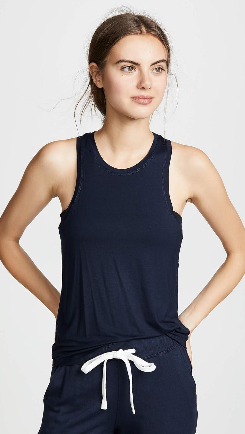 image:imageSplits59 Toni Tank Tank Top for Women Relaxed Fit Breathable Lightweight Jersey Sleeveless Openings Indigo 1 SM One Size
