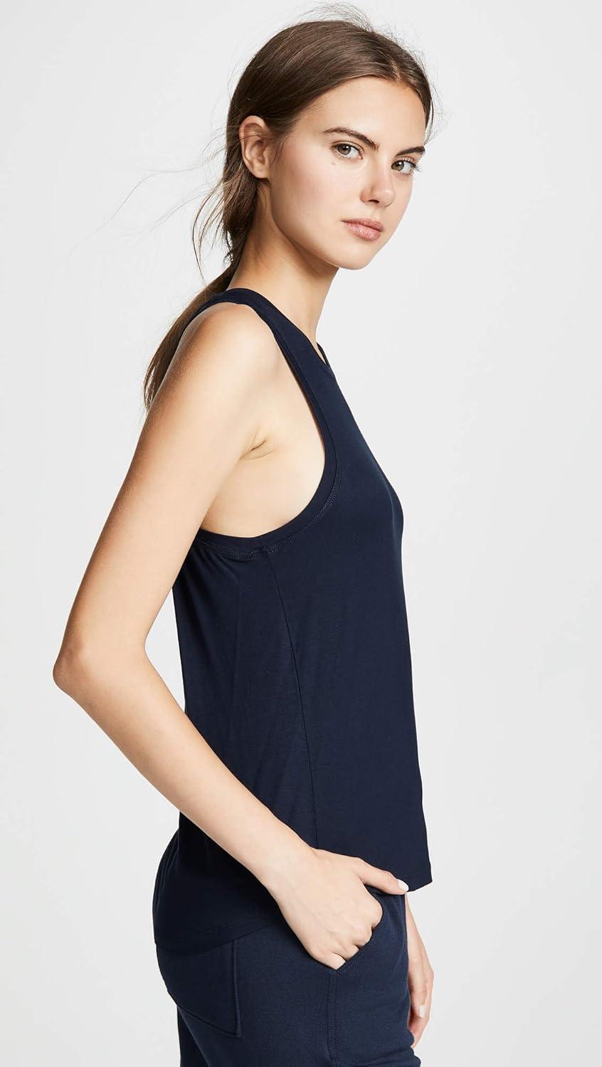 image:imageSplits59 Toni Tank Tank Top for Women Relaxed Fit Breathable Lightweight Jersey Sleeveless Openings Indigo 1 SM One Size