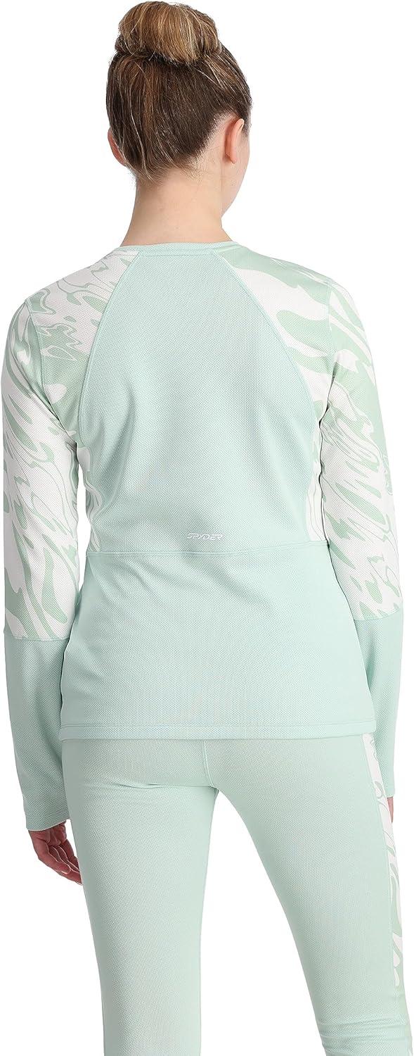 image:imageSpyder Womens Charger Crew Baselayer Thermal Ski TopWintergreen