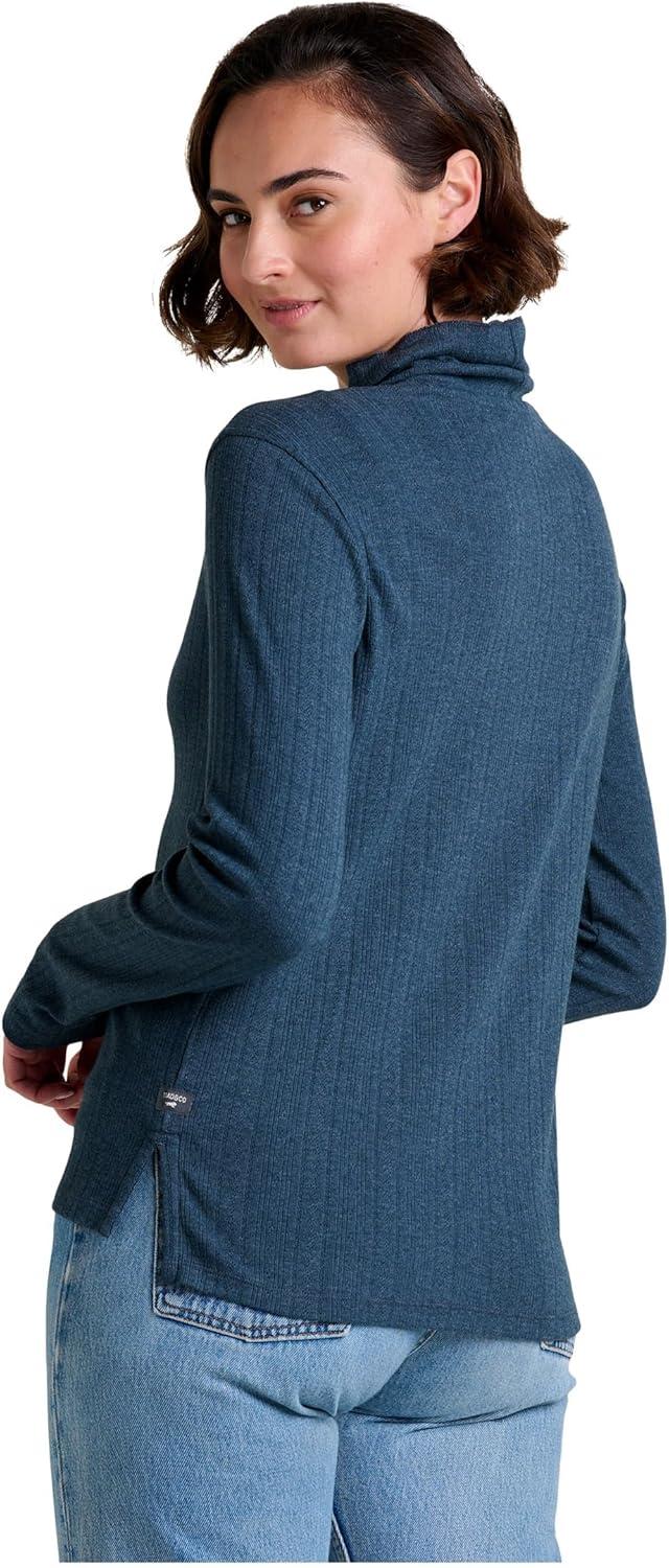 image:imageToadampCo Womens Foothill Pointelle Long Sleeve TNeckMidnight