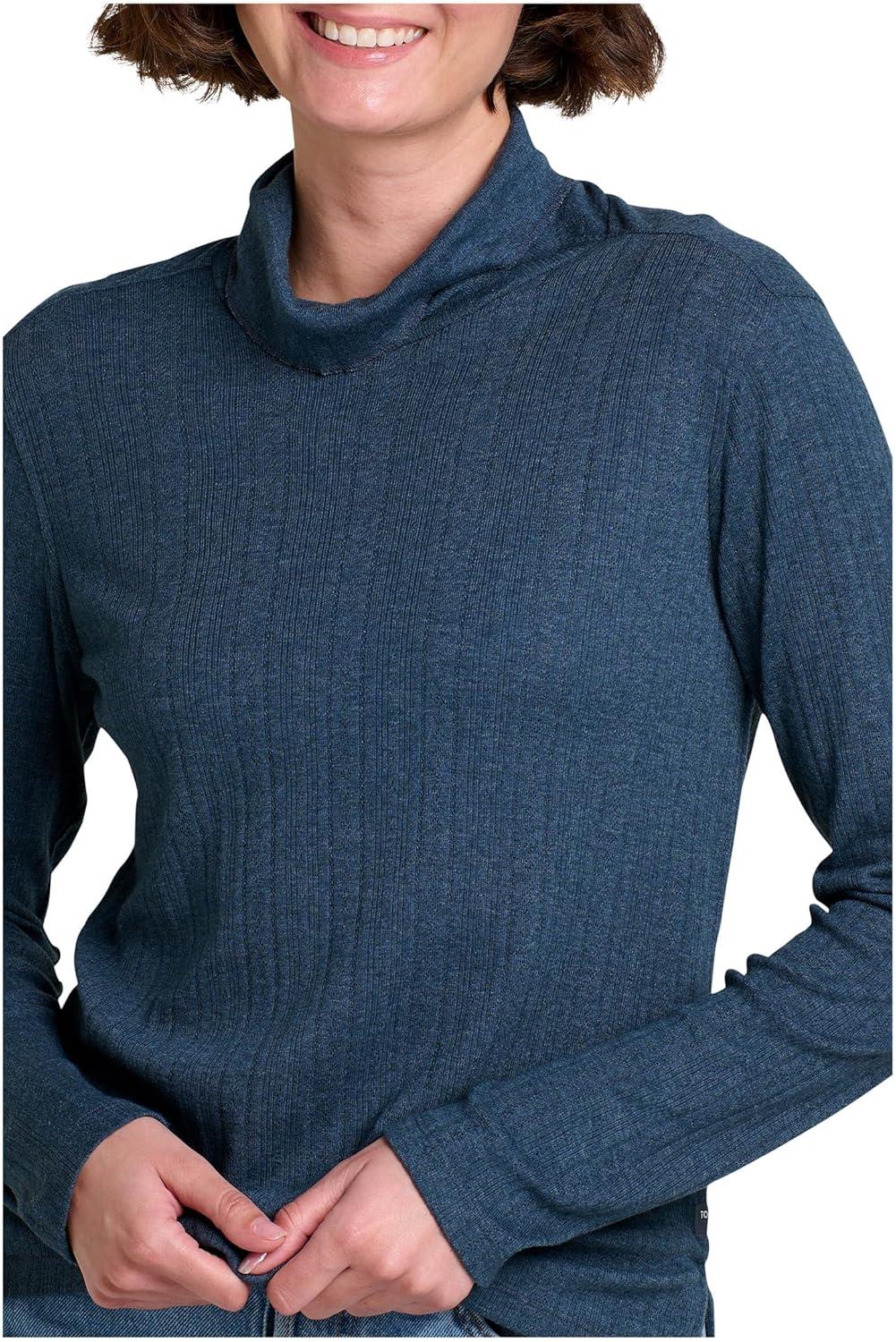 image:imageToadampCo Womens Foothill Pointelle Long Sleeve TNeckMidnight