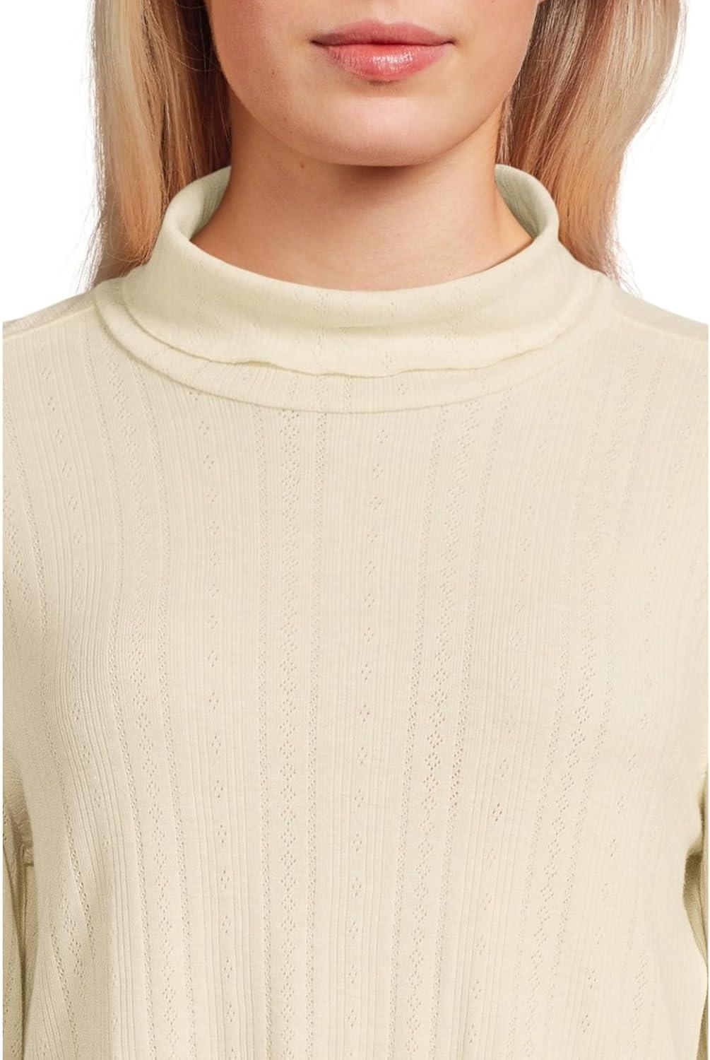image:imageToadampCo Womens Foothill Pointelle Long Sleeve TNeckSalt