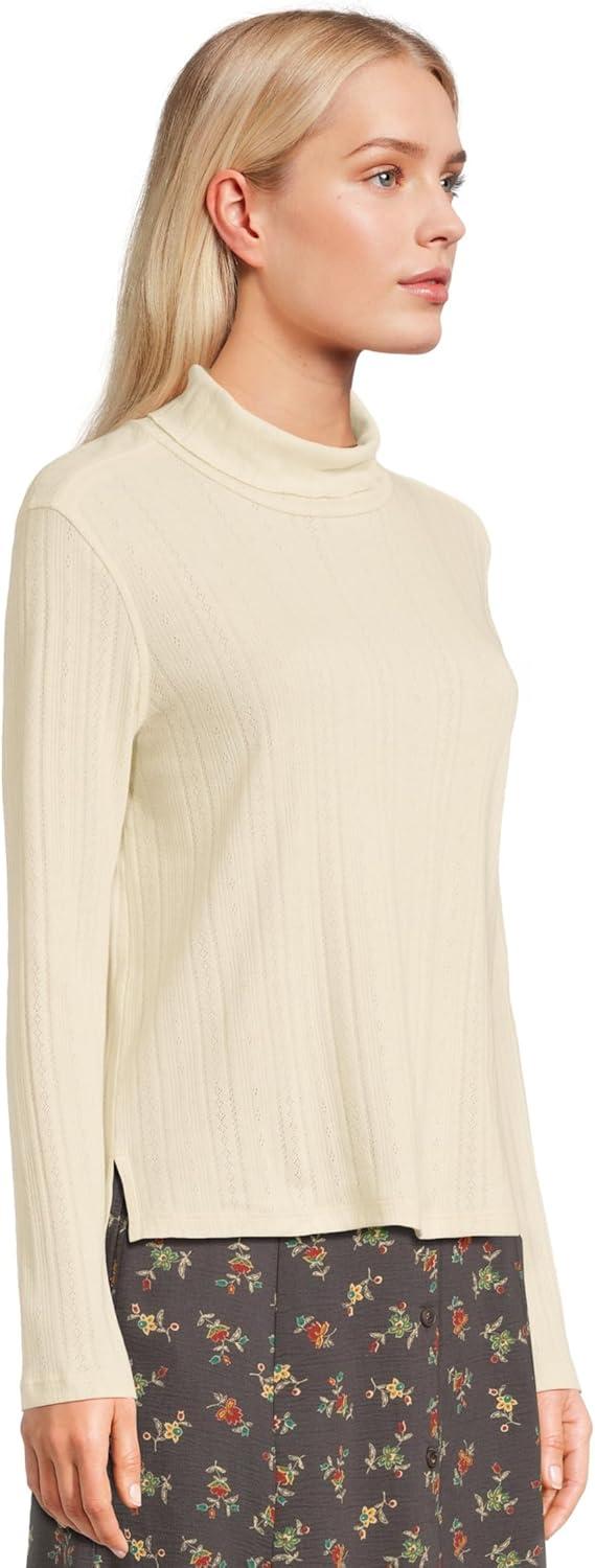 image:imageToadampCo Womens Foothill Pointelle Long Sleeve TNeckSalt