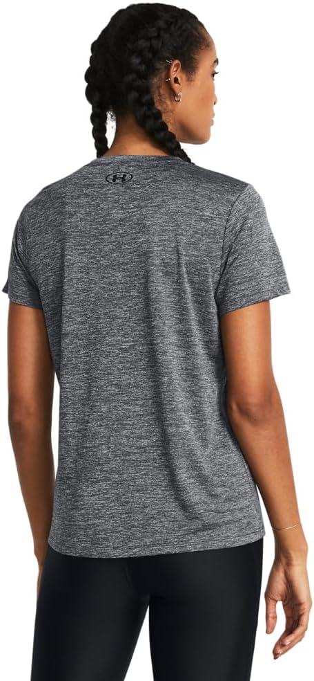 image:imageUnder Armour Womens Tech Short Sleeve VNeck Twist025 Castlerock Steel Black