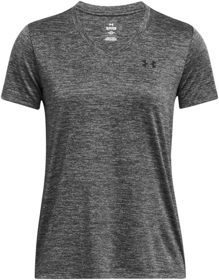 image:imageUnder Armour Womens Tech Short Sleeve VNeck Twist025 Castlerock Steel Black
