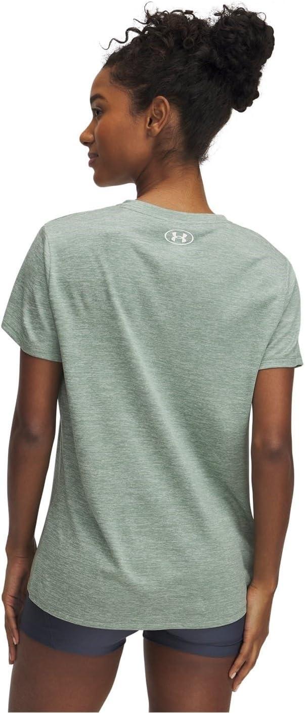 image:imageUnder Armour Womens Tech Short Sleeve VNeck Twist348 Silica Green White