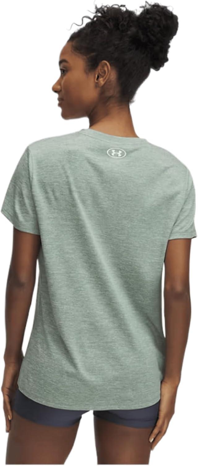 image:imageUnder Armour Womens Tech Short Sleeve VNeck Twist348 Silica Green White