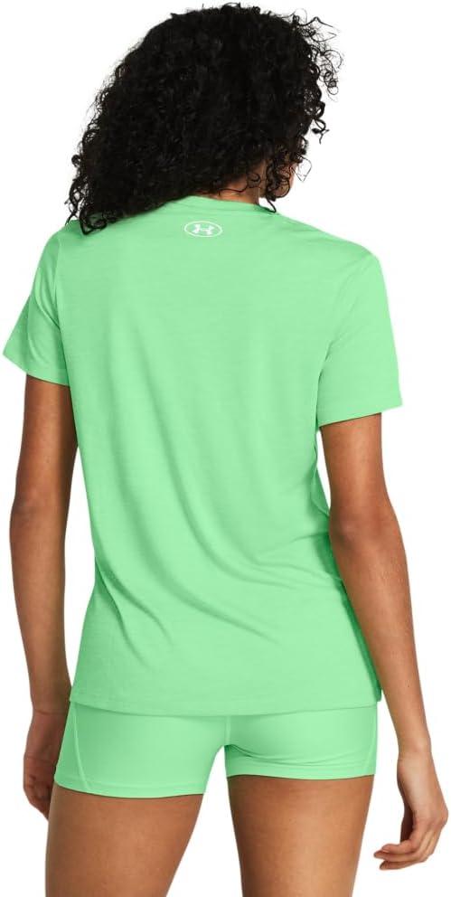 image:imageUnder Armour Womens Tech Short Sleeve VNeck Twist350 Matrix Green White White