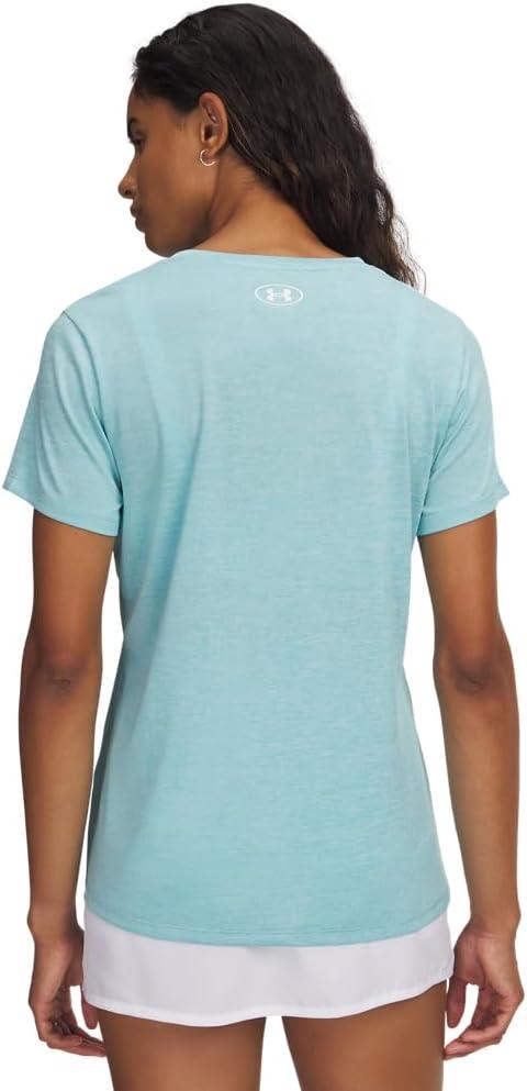 image:imageUnder Armour Womens Tech Short Sleeve VNeck Twist425 Blue Haze White