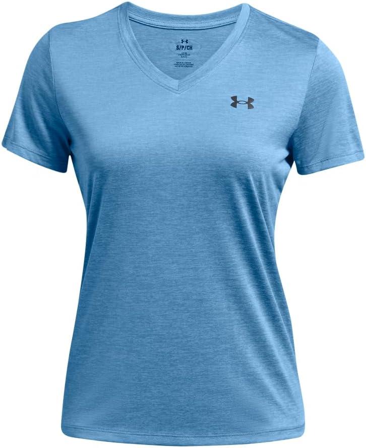 image:imageUnder Armour Womens Tech Short Sleeve VNeck Twist444 Viral Blue Black