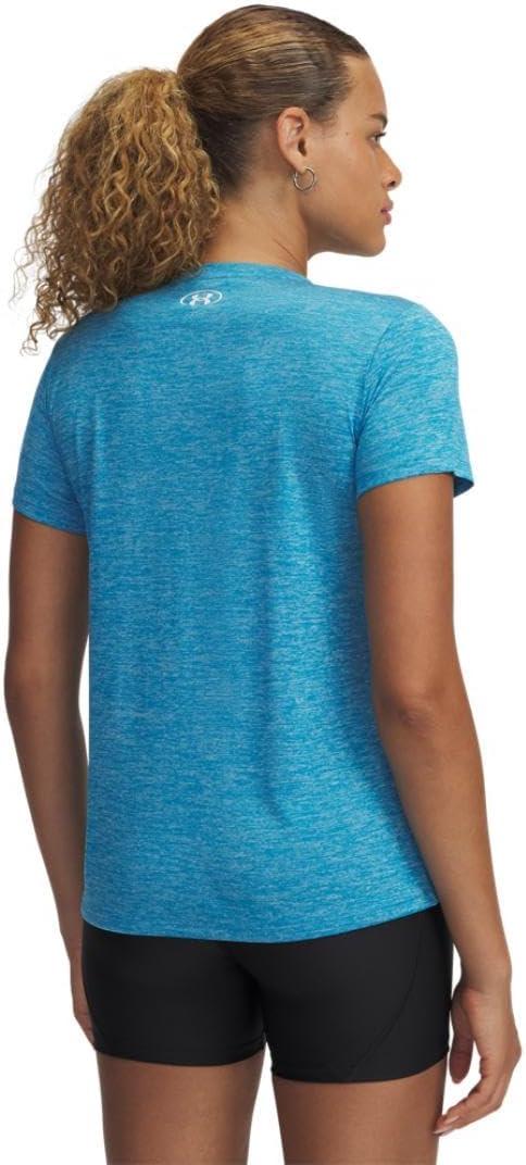 image:imageUnder Armour Womens Tech Short Sleeve VNeck Twist452 Ether Blue White
